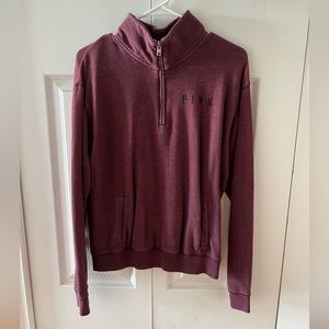 VS Pink Maroon Quarter Zip